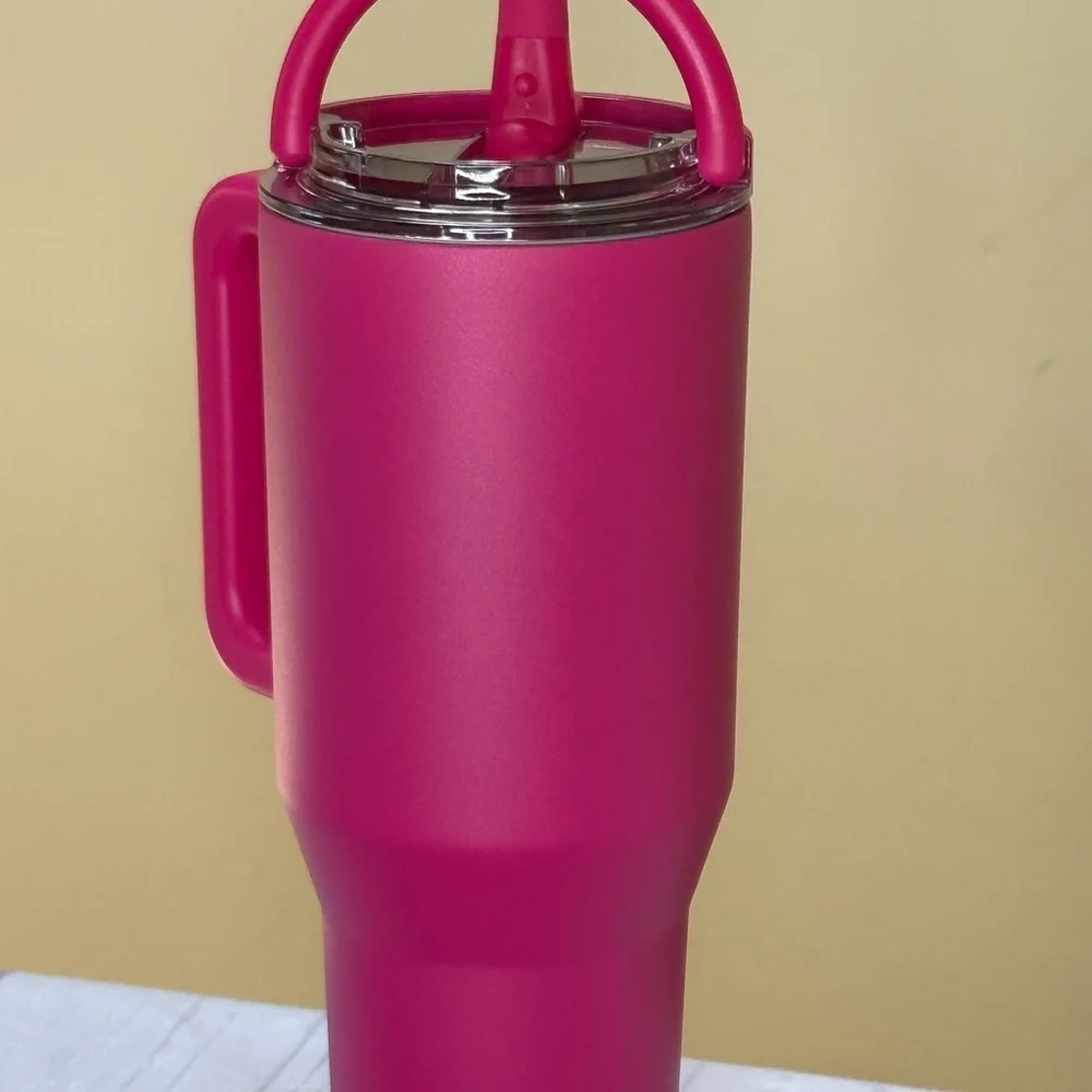 40 oz Tumbler Water Bottle with Handle and Flip Straw - Picture 3 of 12